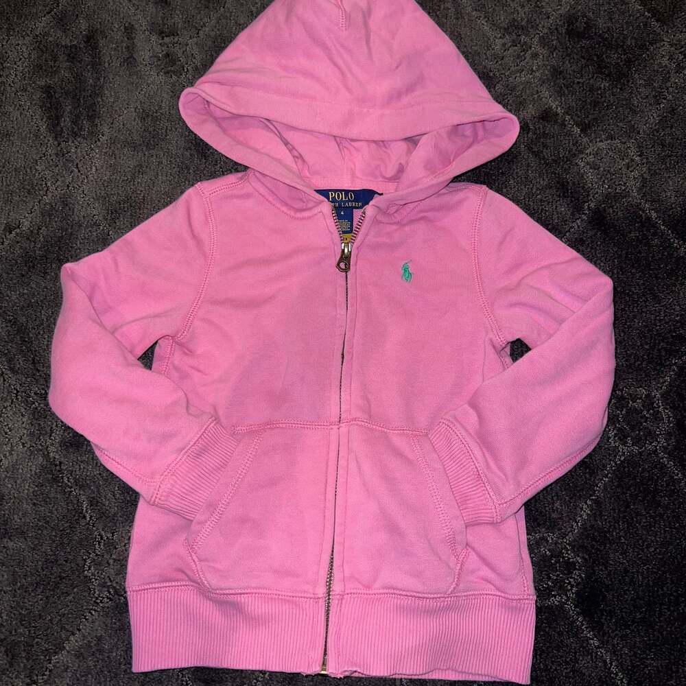 Polo Ralph Lauren Kids French Terry pink Full-Zip Hoodie S 4